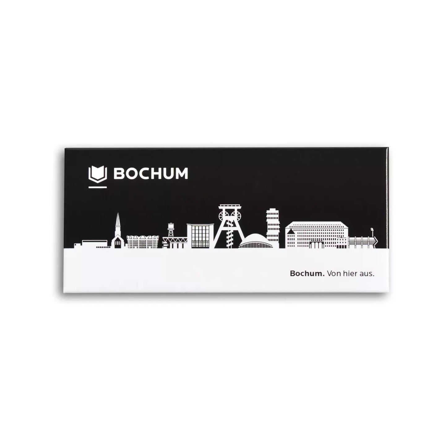 Skyline Bochum Magnet, schwarz/weiß