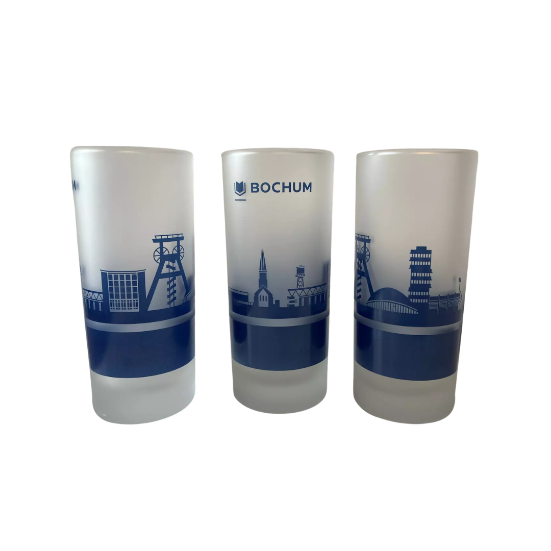 Skyline Bochum Trinkglas, dunkelblau