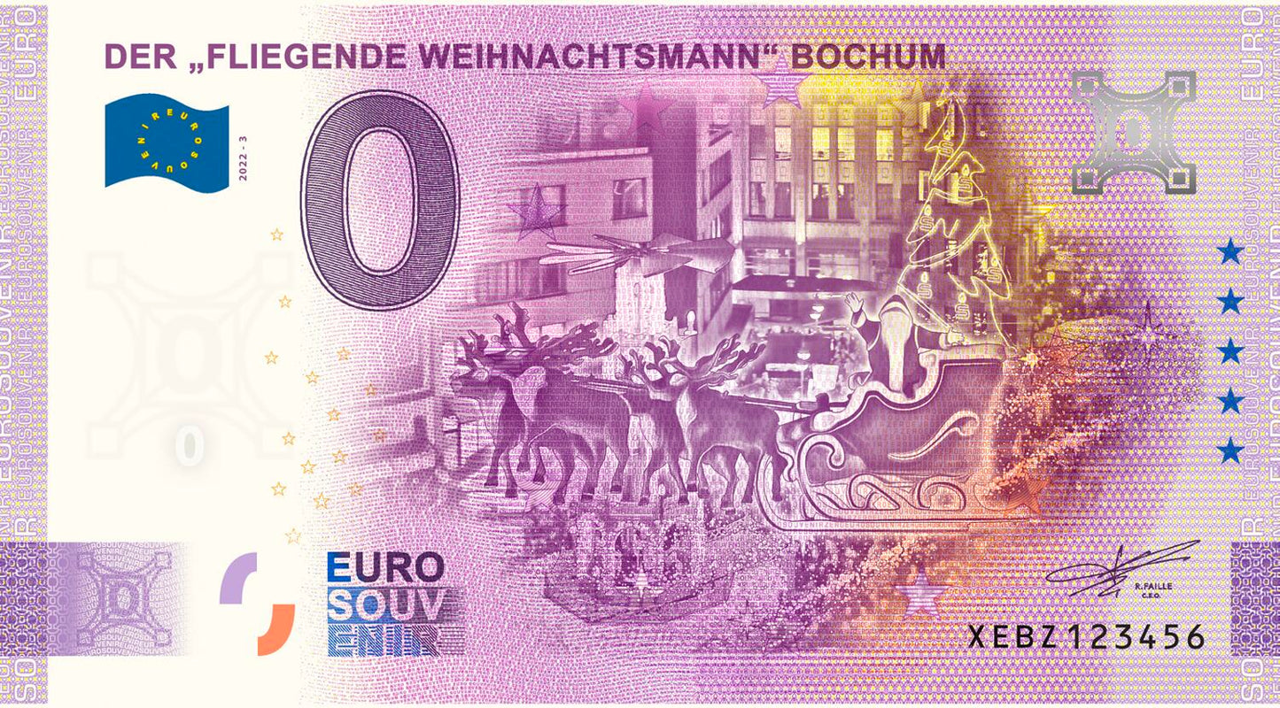 Fliegender Weihnachtsmann Souvenirschein