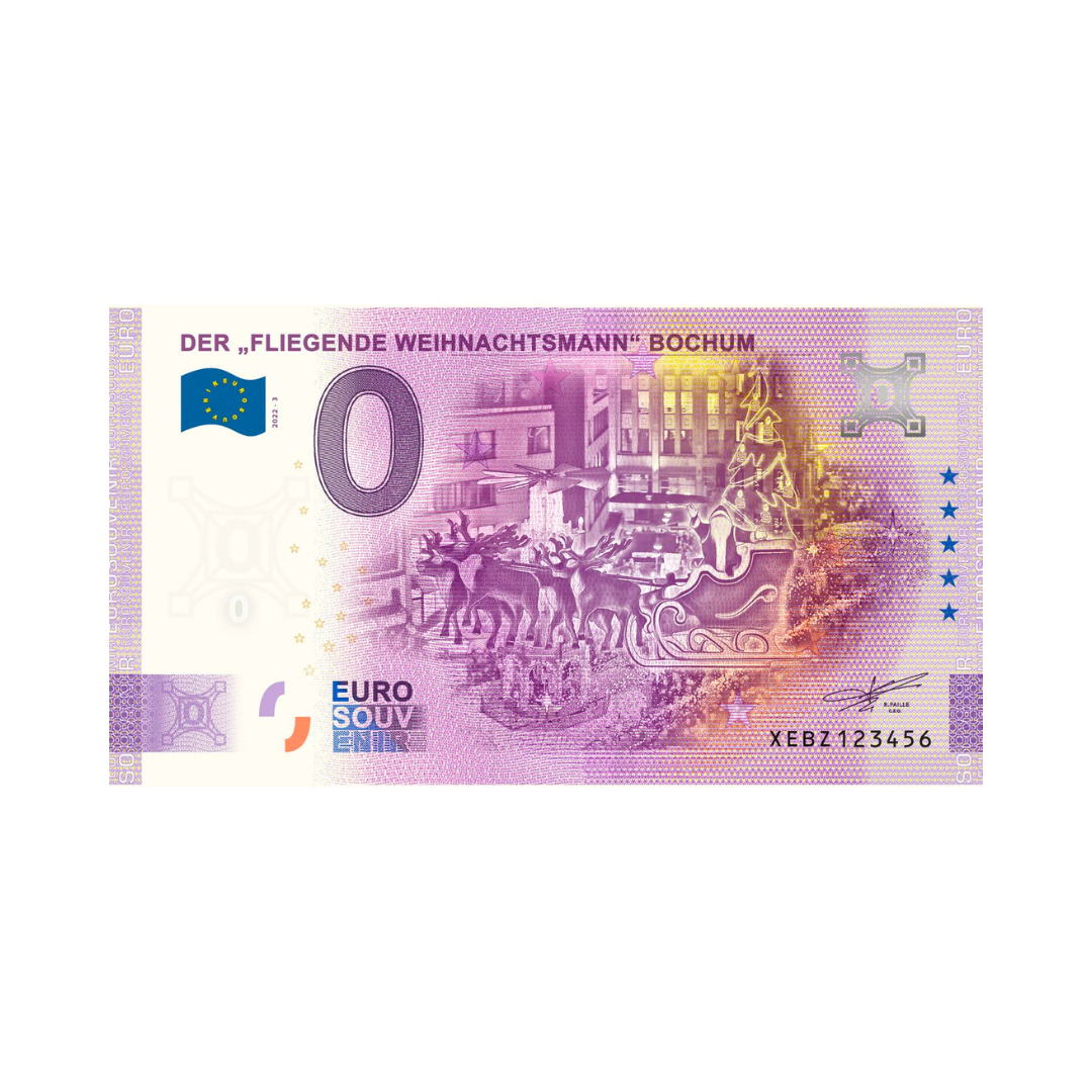 Null-Euro-Schein Fliegender Weihnachtsmann