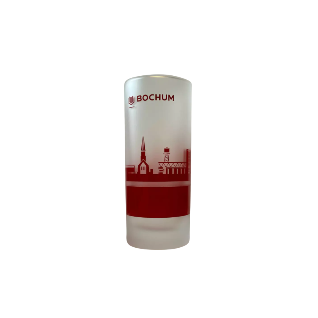 Skyline Bochum Trinkglas, bordeauxrot