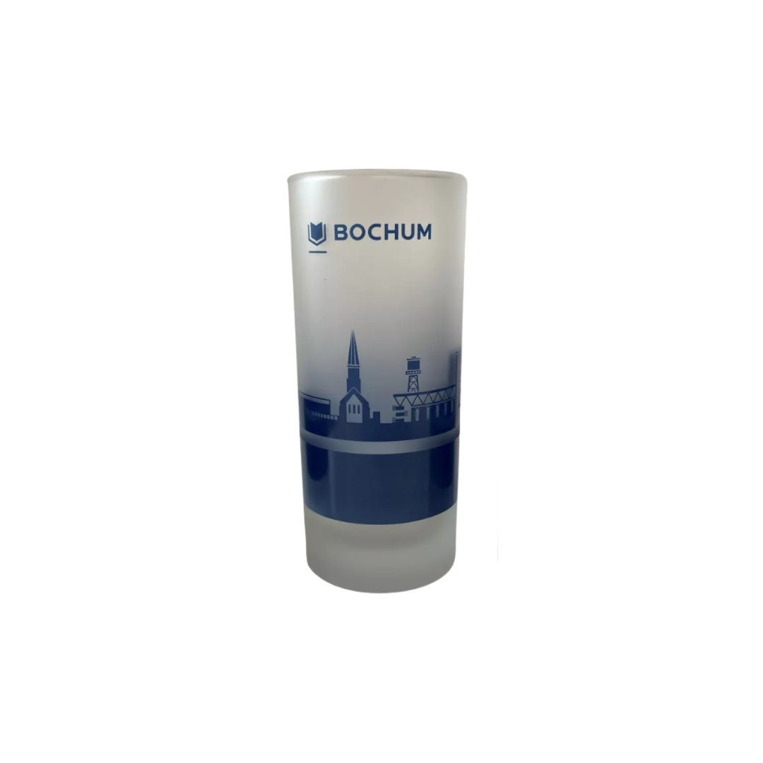 Skyline Bochum Trinkglas, dunkelblau